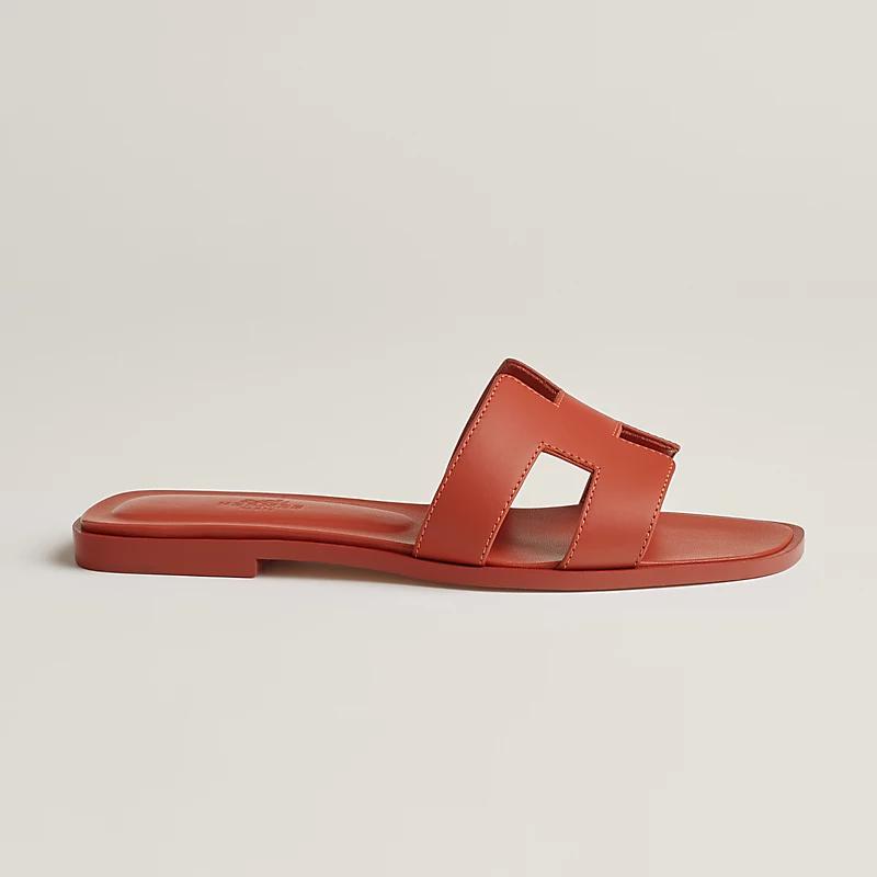 Giày Hermes Oran Sandal Nữ Đỏ Gạch